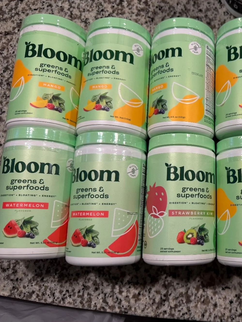 LOT OF 12 Bloom Nutrition Greens & Superfoods Powder  -Free shipping - PLZ  READ